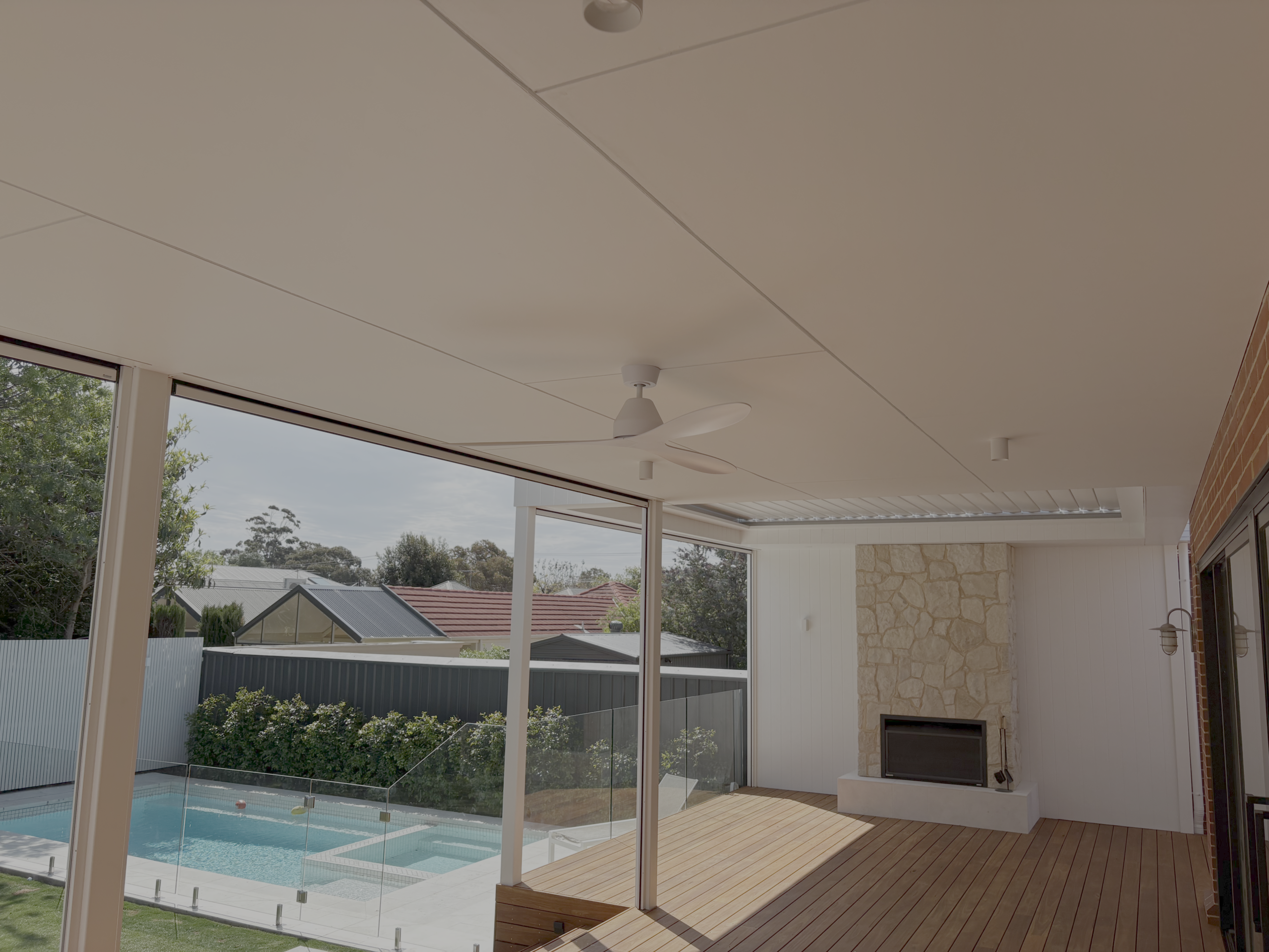 Ceiling fans installed on patio